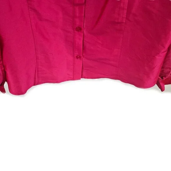 NWT Sachin & Babi Astor Top Embroidered Taffeta Button Down Blouse Fuchsia M